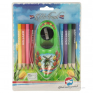 Color Pencils - Sharpener in Lime Green Wooden Shoe