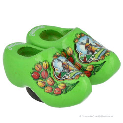 Green Tulips - Wooden Shoes - Magnet