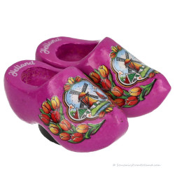 Purple Tulips - Wooden Shoes - Magnet