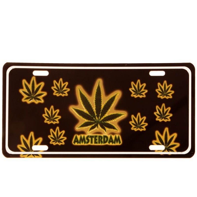 Amsterdam Cannabis Leaf - Licence Plate