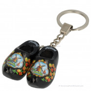 Black Tulip - Wooden Shoes - Keychain