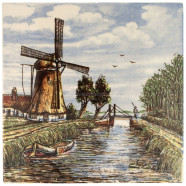 Windmills landscape 5 - Tile 15x15cm detailed