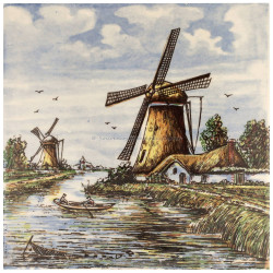 Windmill Fishing net - Tile 15x15cm detailed