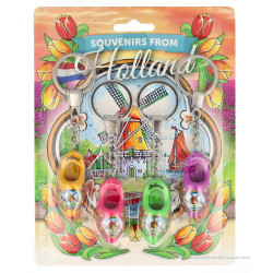 4 keychains 1 wooden shoe 4cm ypgp