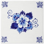 Flower decor - Tile 13x13cm
