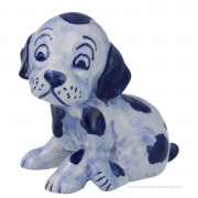 Delft Blue Sitting Puppy  -...