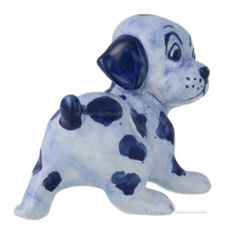 Delft Blue Standing Puppy  - Handpainted Delftware