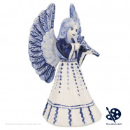 Kerstengel met viool B - Handgeschilderd Delfts Blauw