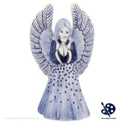 Delft Blue Christmas Angel praying C - Handpainted Delftware