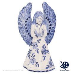 Delft Blue Christmas Angel praying D - Handpainted Delftware