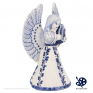 Delft Blue Christmas Angel playing Lyre B - Handpainted Delftware