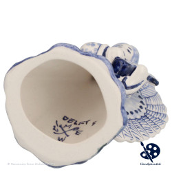 Delft Blue Christmas Angel playing Lyre B - Handpainted Delftware