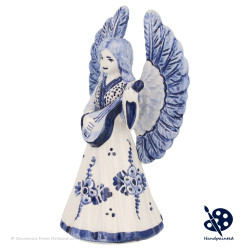 Delft Blue Christmas Angel Mandolin B - Handpainted Delftware
