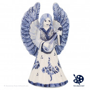 Delft Blue Christmas Angel Mandolin B - Handpainted Delftware