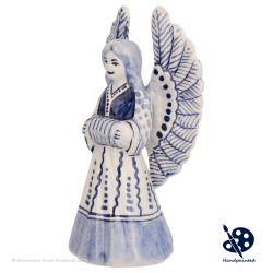 Delft Blue Christmas Angel playing Accordion - Handpainted Delftware