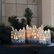 Tea light holder Size L Canal Houses Delft Blue
