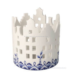 Tea light holder Size L Canal Houses Delft Blue