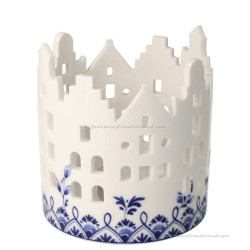 Tea light holder Size L Canal Houses Delft Blue