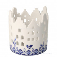 Tea light holder Size L Canal Houses Delft Blue