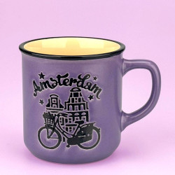 Paars Retro Camp Mug Amsterdam 200ml