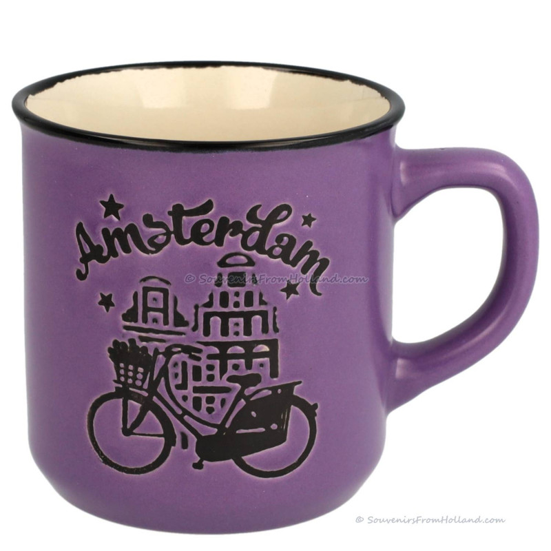 Paars Retro Camp Mug Amsterdam 200ml