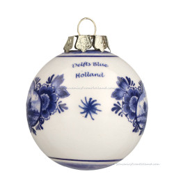 Kerstbal 5cm - Delfts Blauw - Kerstversiering