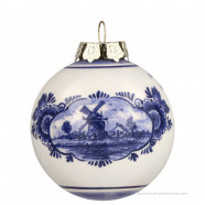 Kerstbal 5cm - Delfts Blauw - Kerstversiering