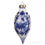 Kerstpegel 11cm paard - Delfts Blauw