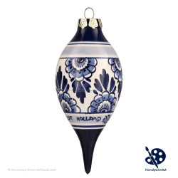 X-mas Dripball Flower 11,5cm - Handpainted Delft Blue