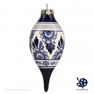 X-mas Dripball Flower 11,5cm - Handpainted Delft Blue