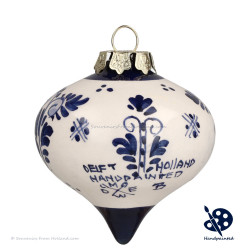Kerstdruppel Molen 6,5cm - Handgeschilderd Delfts Blauw