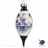 X-mas Dripball Windmill 11,5cm - Handpainted Delft Blue