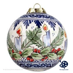 X-mas Ball candles 8cm - Handpainted Delft Blue