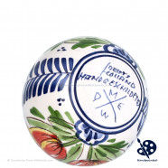 Kerstbal Tulp Dubbel 5cm - Handgeschilderd Delfts Blauw