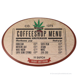 Amsterdam Coffeeshop Menu Sticker