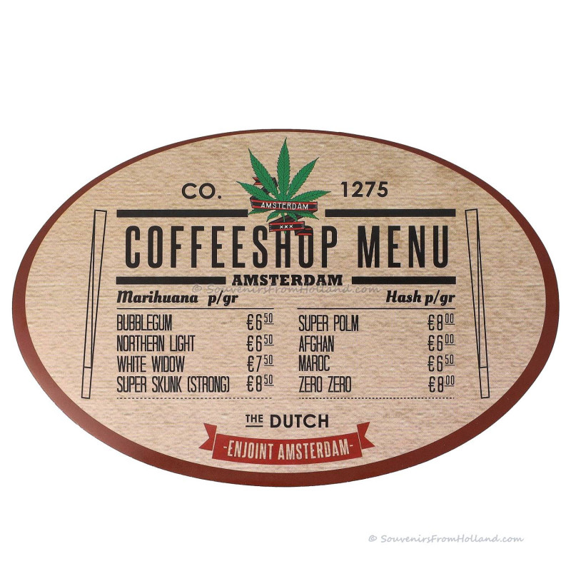 Amsterdam Coffeeshop Menu Sticker