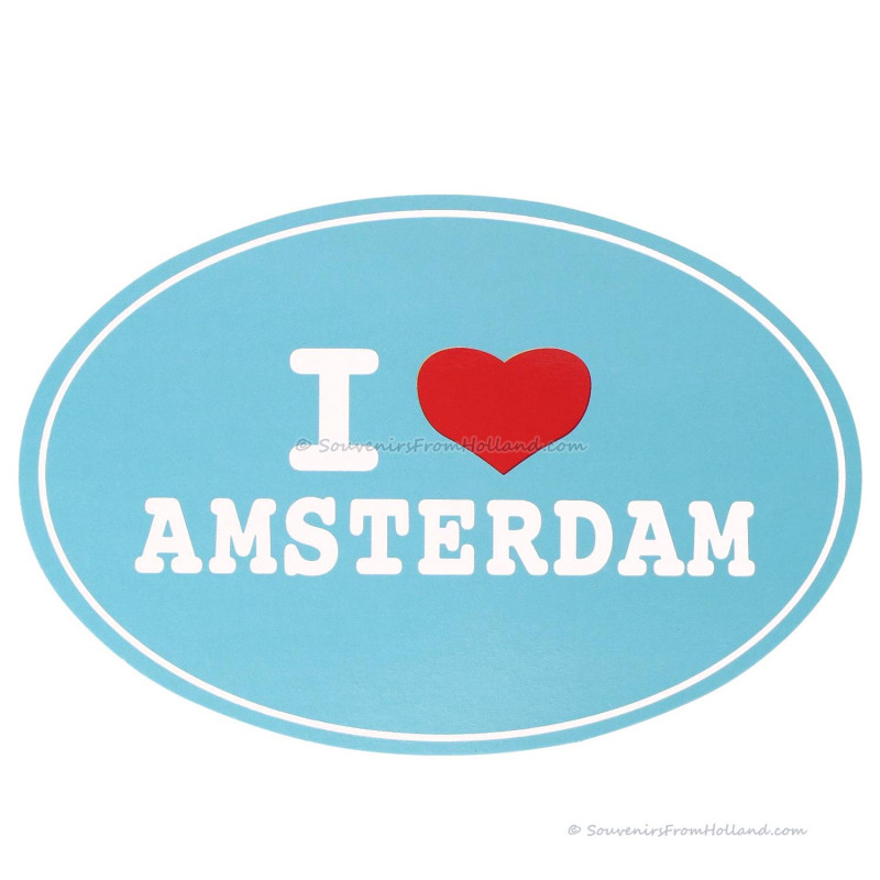 I love Amsterdam Blauwe Sticker