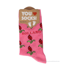 Roze Holland tulpen Sokken - Maat 35-41