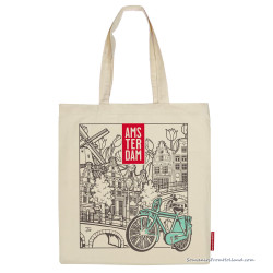 Katoenen Tas Amsterdam green bike