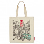 Katoenen Tas Amsterdam green bike