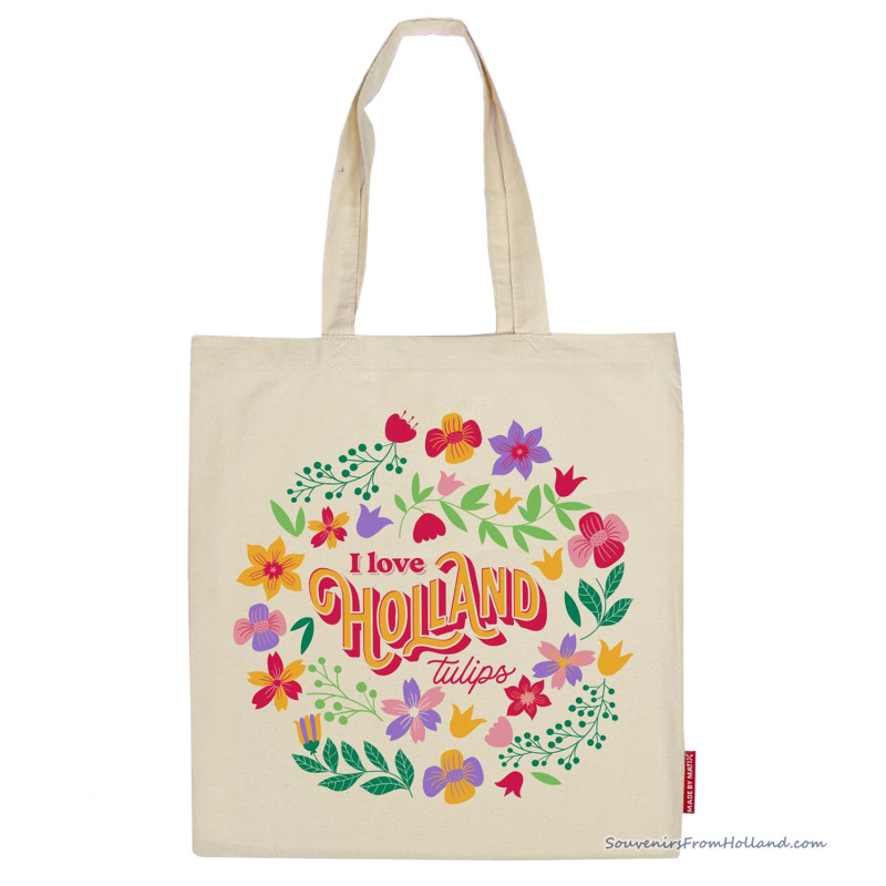 Katoenen Tas Flower Power Love Tulips