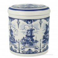 Stroopwafelpot Molen 12,5cm - Delfts Blauw