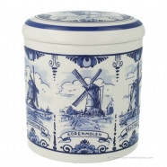 Stroopwafelpot Molen 12,5cm - Delfts Blauw