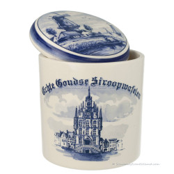 Syrup Waffle Jar Gouda Windmill 12,5cm - Delft Blue