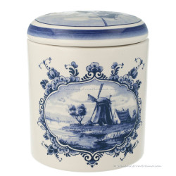 Stroopwafelpot Gouda Molen 12,5cm - Delfts Blauw