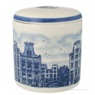 Stroopwafelpot Amsterdam Gracht 12,5cm - Delfts Blauw