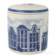 Stroopwafelpot Amsterdam Gracht 12,5cm - Delfts Blauw