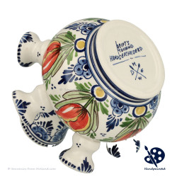 Small Tulipvase Orange Tulips v2 - Handpainted Delftware