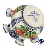 Kleine Tulpenvaas Oranje Tulpen v3 - Handgeschilderd Delfts Blauw