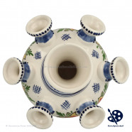 Kleine Tulpenvaas Oranje Tulpen v3 - Handgeschilderd Delfts Blauw